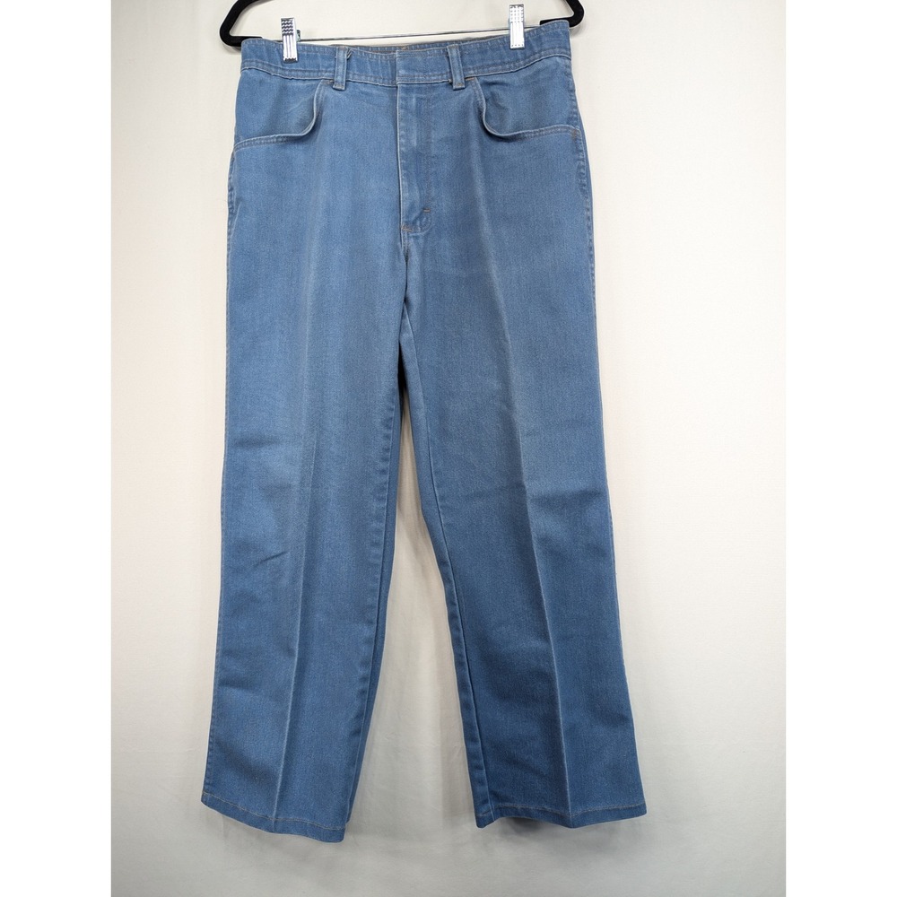 Vintage Wrangler Jeans Mens 34x30 Blue Denim Straight Leg Made in USA 85498LB